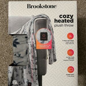 Brookstone Gray Floral Heated Throw
